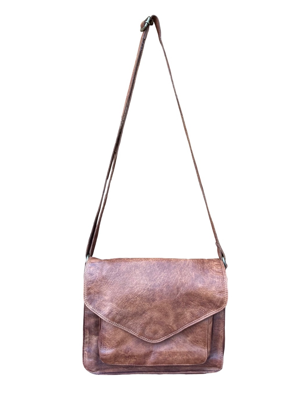 Latico Leathers Colin Full-Grain Leather Crossbody Bag - Cognac/Brown Boho Chic